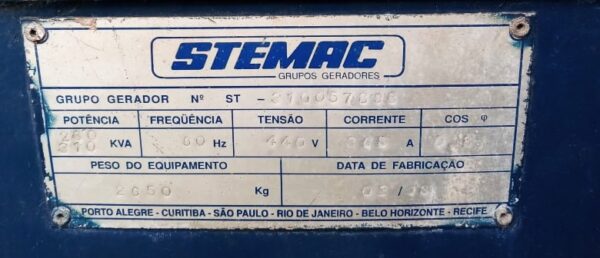 GERADOR STEMAC 280/310 KVA