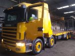 Caminhão Scania 2007 com Prancha e rampa hidráulica 50 ton.