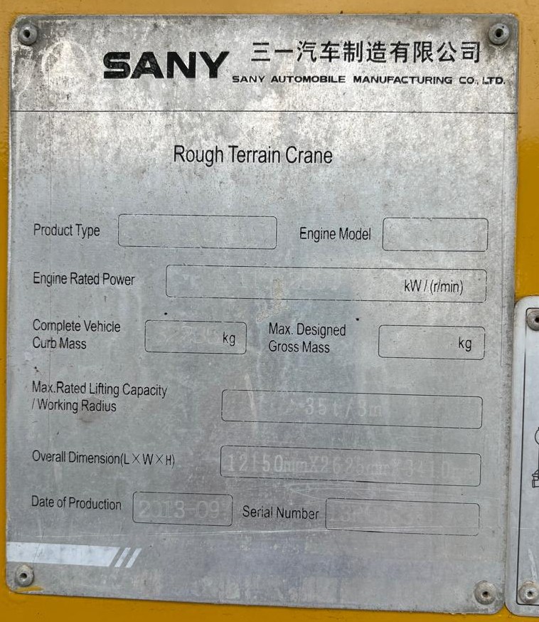 SANY SRC350 2014 35 TON.